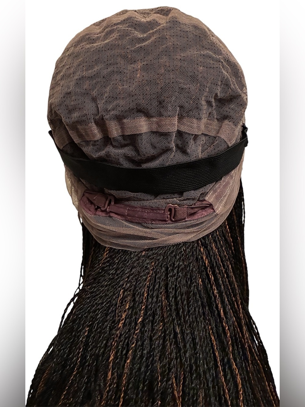 Synthetic Micro Twist Lace Front Wig in Black with Copper Highlights - Picture 13 of 14